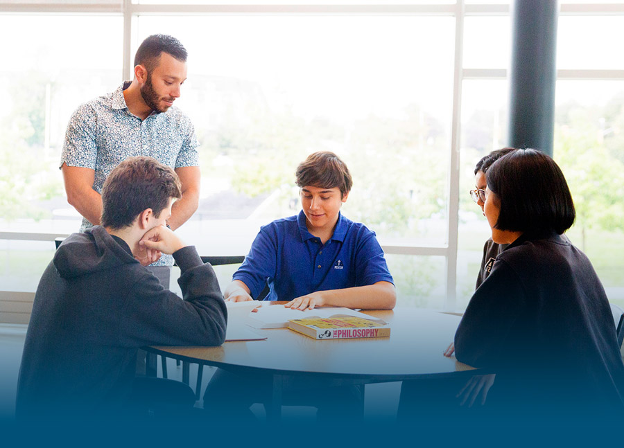 STA IB students in library